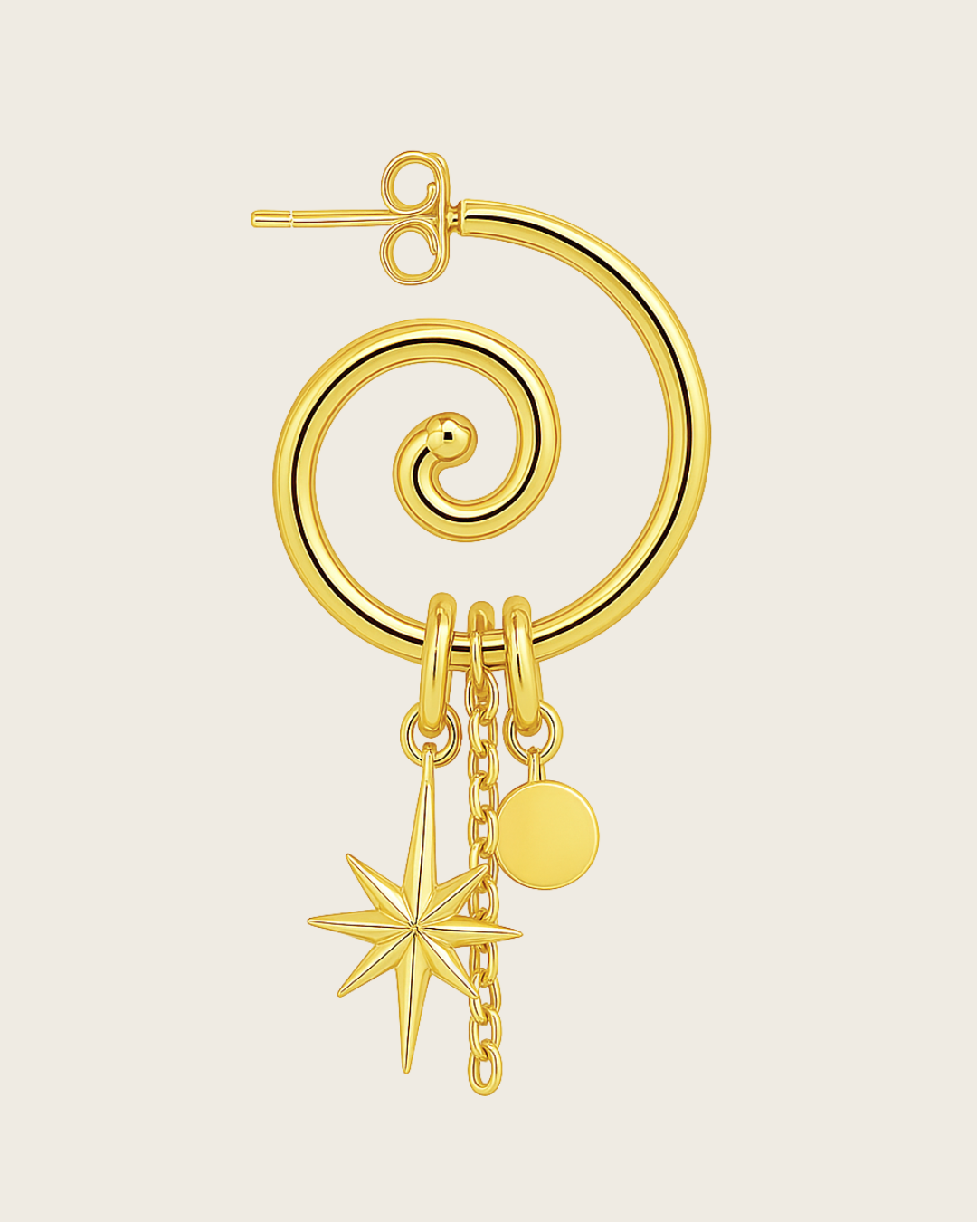 SPIRAL CHARM EARRINGS