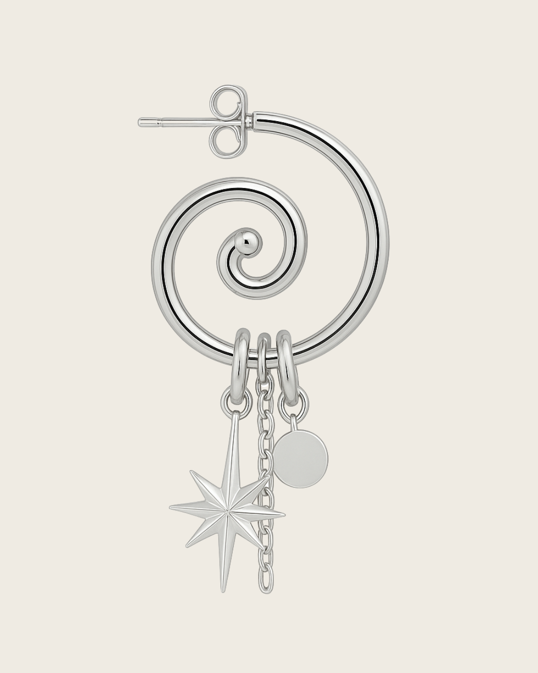 SPIRAL CHARM EARRINGS