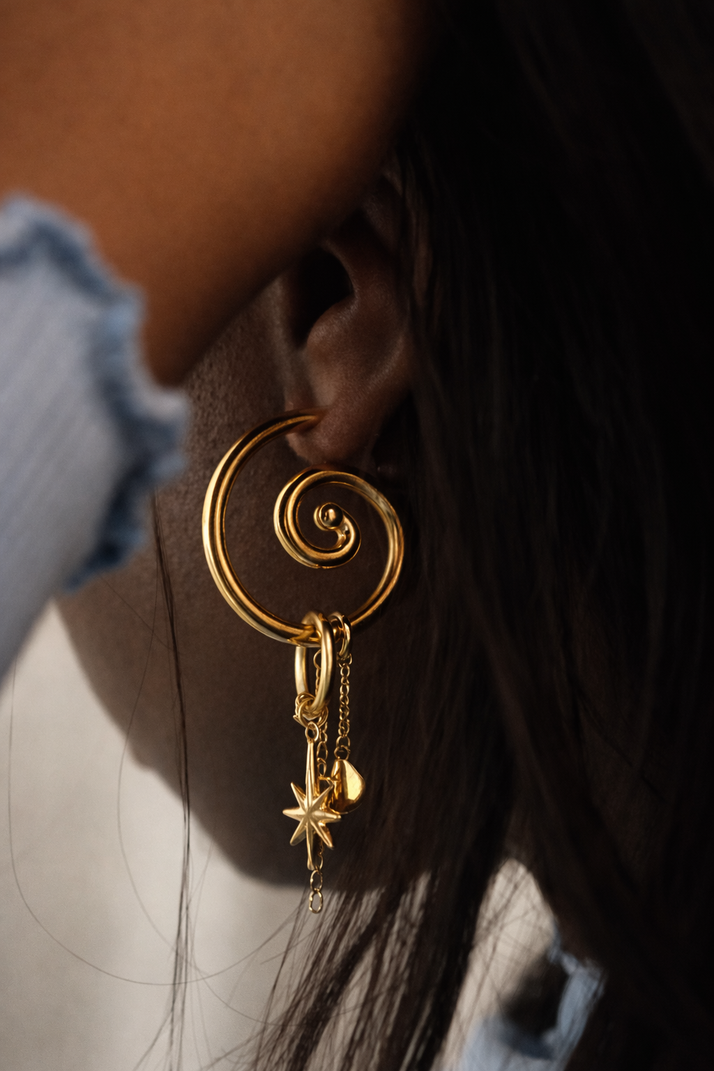 SPIRAL CHARM EARRINGS